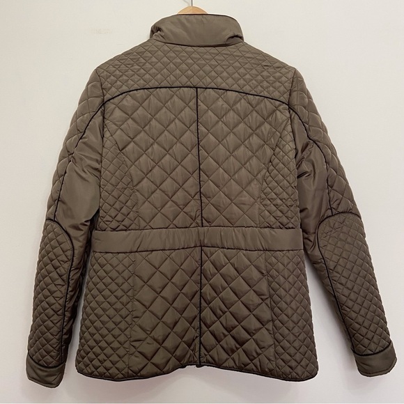 Spanner quilted jacket kaki olive mid coat trendy zip up stylish timeless Large - Picture 5 of 15